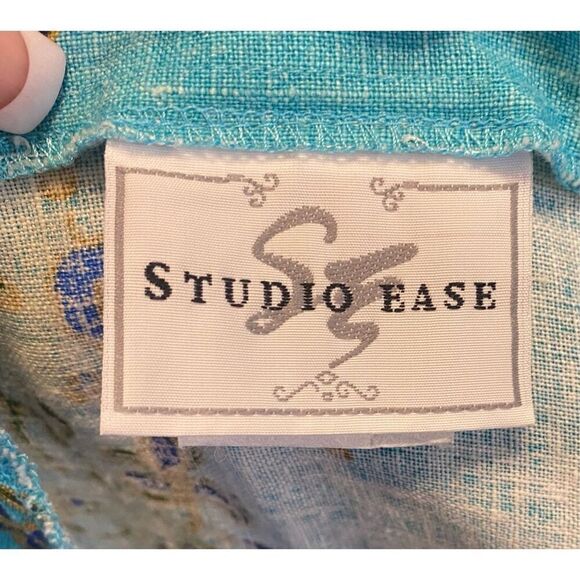 Studio Ease 100% Linen Maxi Dress Wide Straps Square Neckline Sz. 12 - Picture 9 of 16